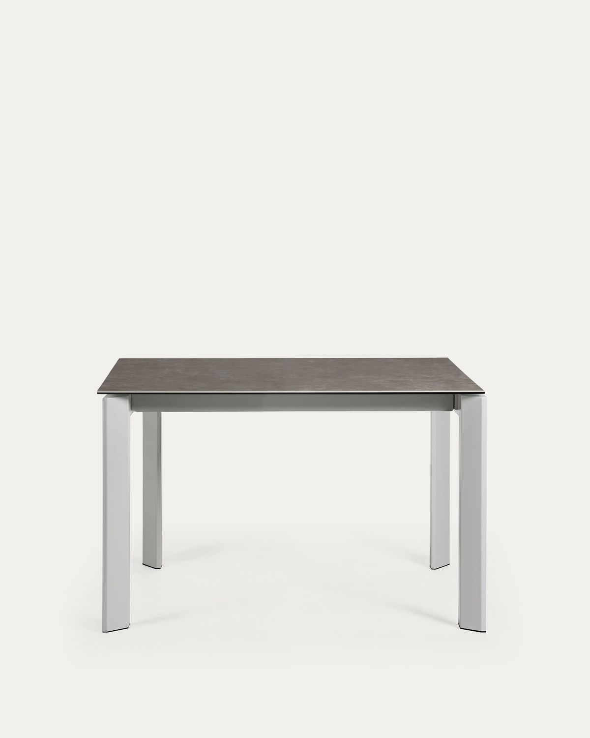 Mesa extensible Axis porcelánico acabado Vulcano Ceniza y patas acero gris 120 (180) cm