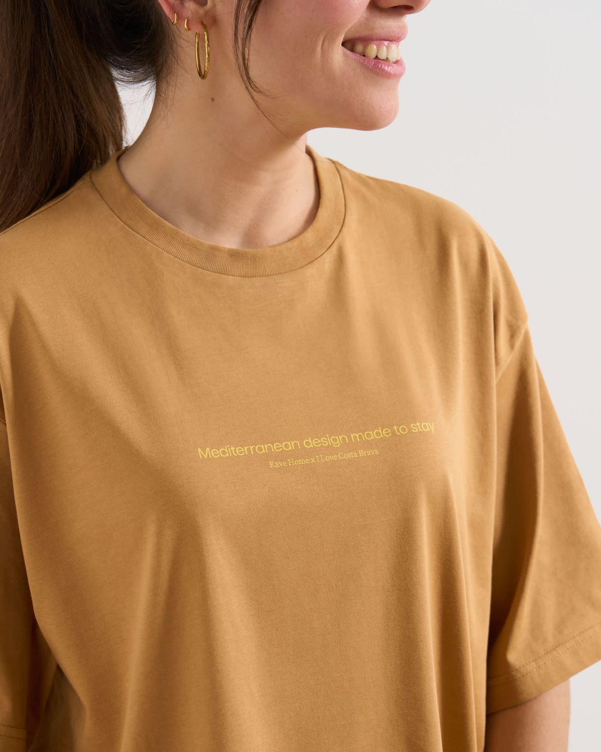 Camiseta unisex I Love Costa Brava x Kave Home de algodón orgánico color beige talla S