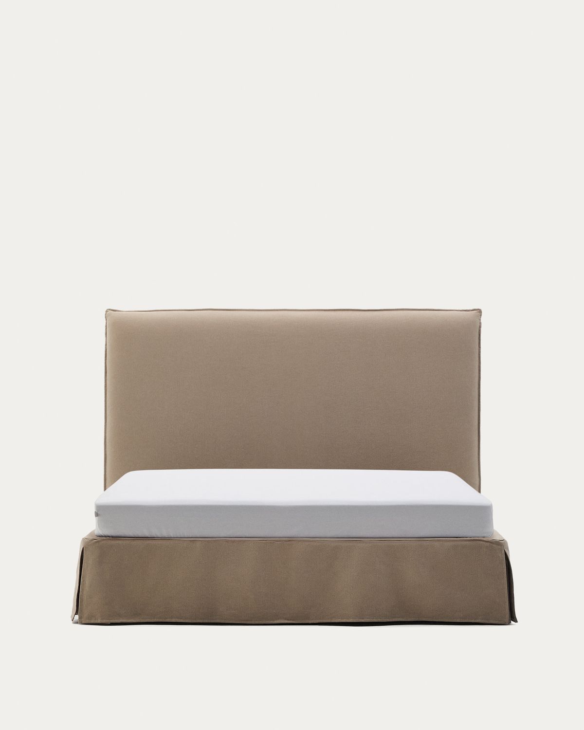 Cama desenfundable Jaira de lino y algodón topo para colchón de 150x190cm FSC Mix Credit