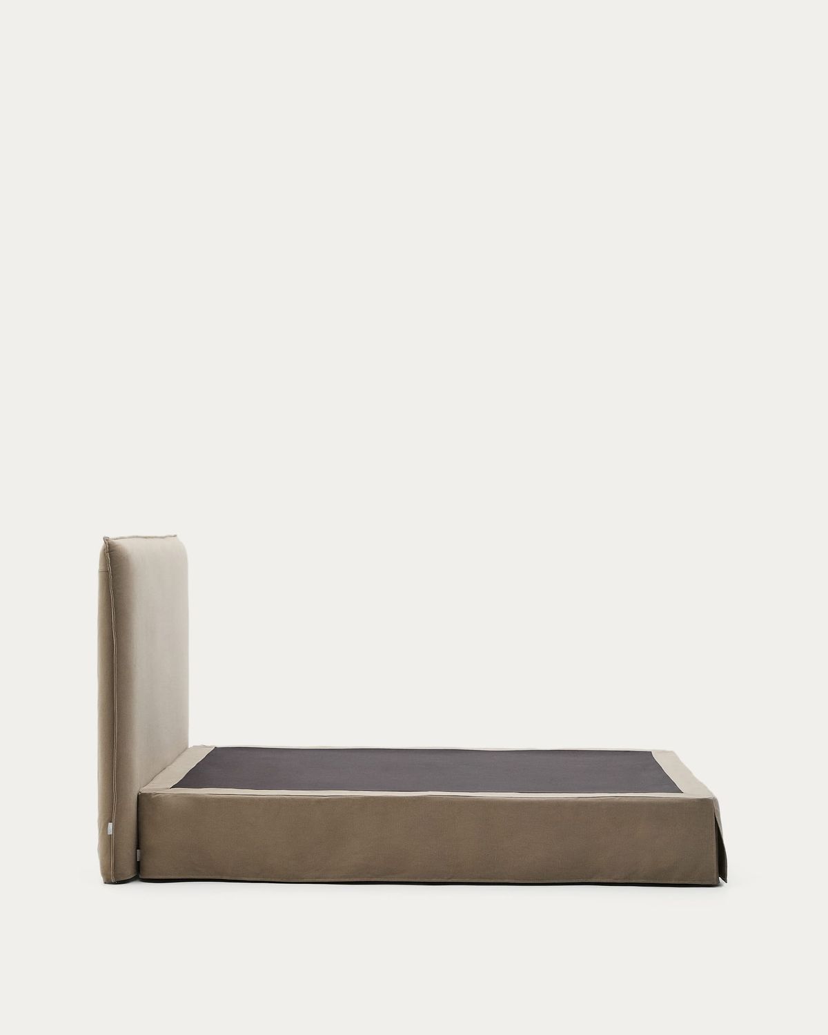 Cama desenfundable Jaira de lino y algodón topo para colchón de 150x190cm FSC Mix Credit