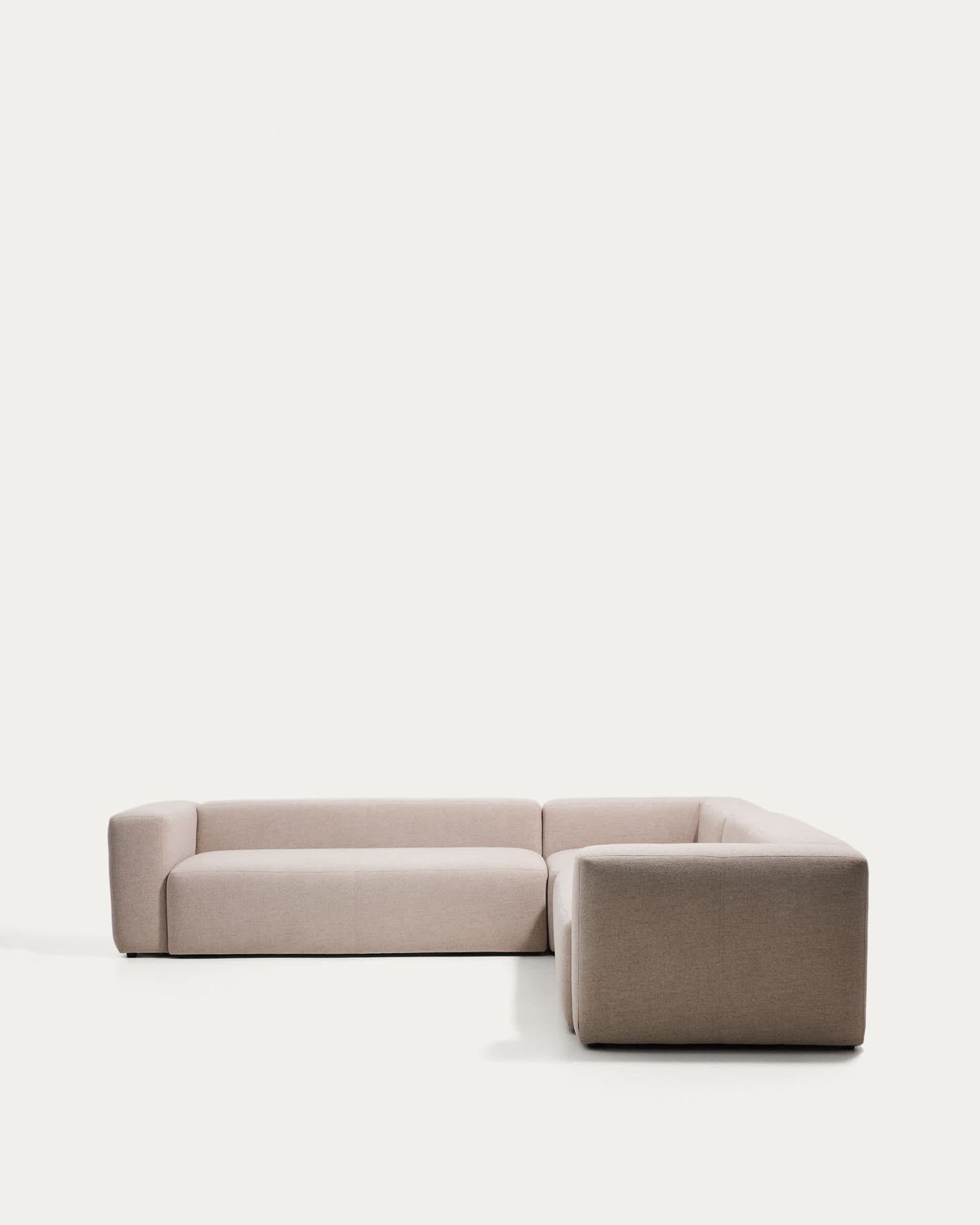 Sofá rinconero Blok 5 plazas de chenilla beige 320 x 320 cm FSC Mix Credit