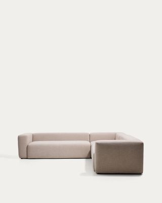 Sofá rinconero Blok 5 plazas de chenilla beige 320 x 320 cm FSC Mix Credit