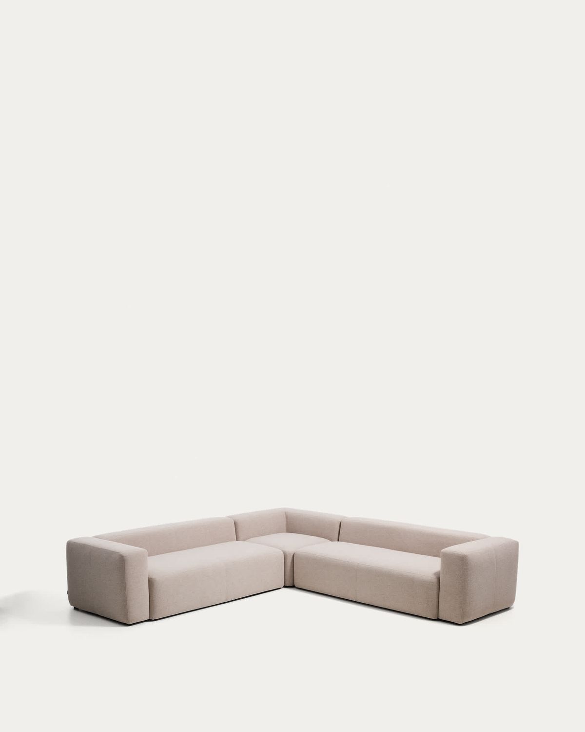 Sofá rinconero Blok 5 plazas de chenilla beige 320 x 320 cm FSC Mix Credit