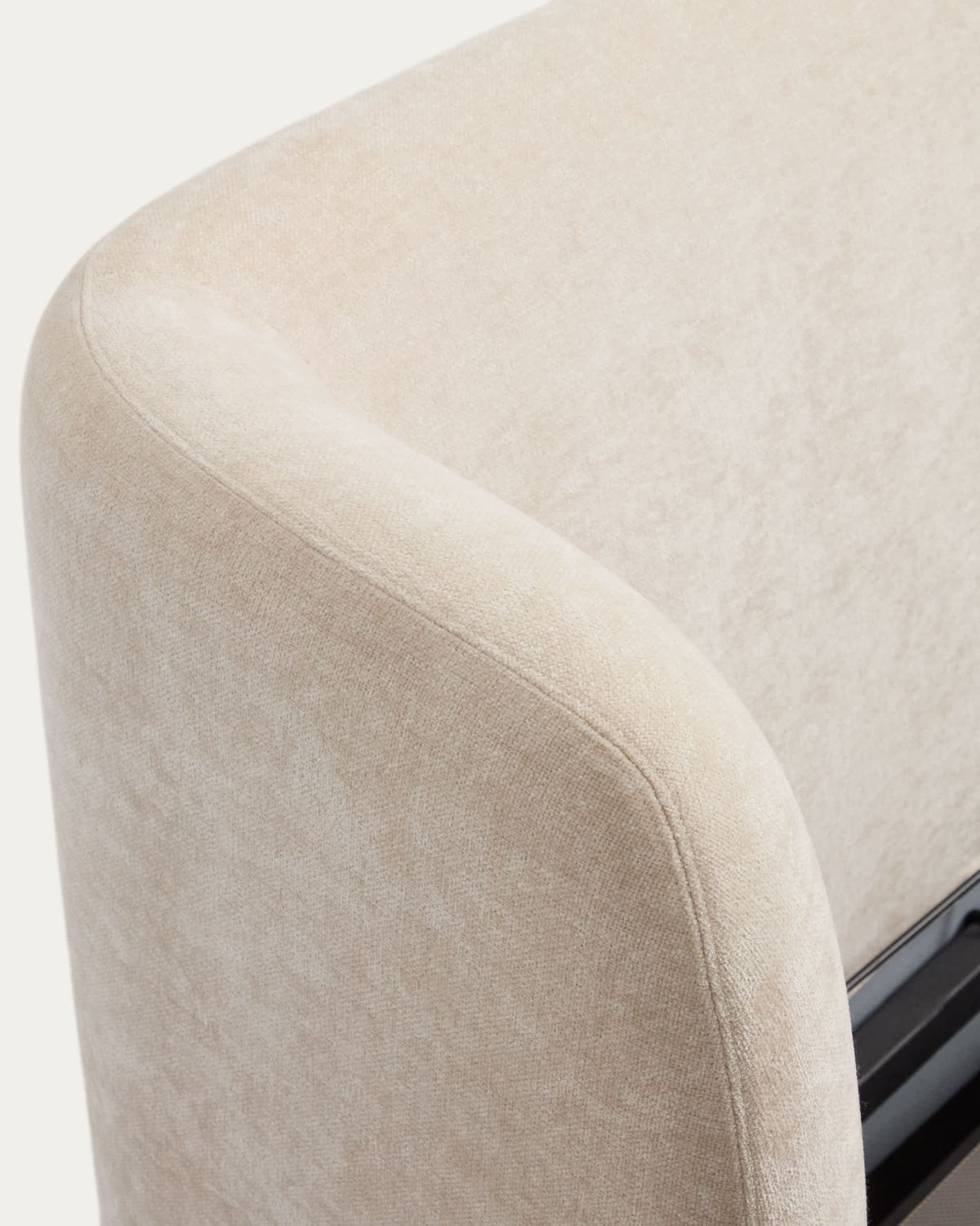 Cama desenfundable con canapé abatible Nerla de chenilla beige para colchón de 180 x 200 cm FSC 100%