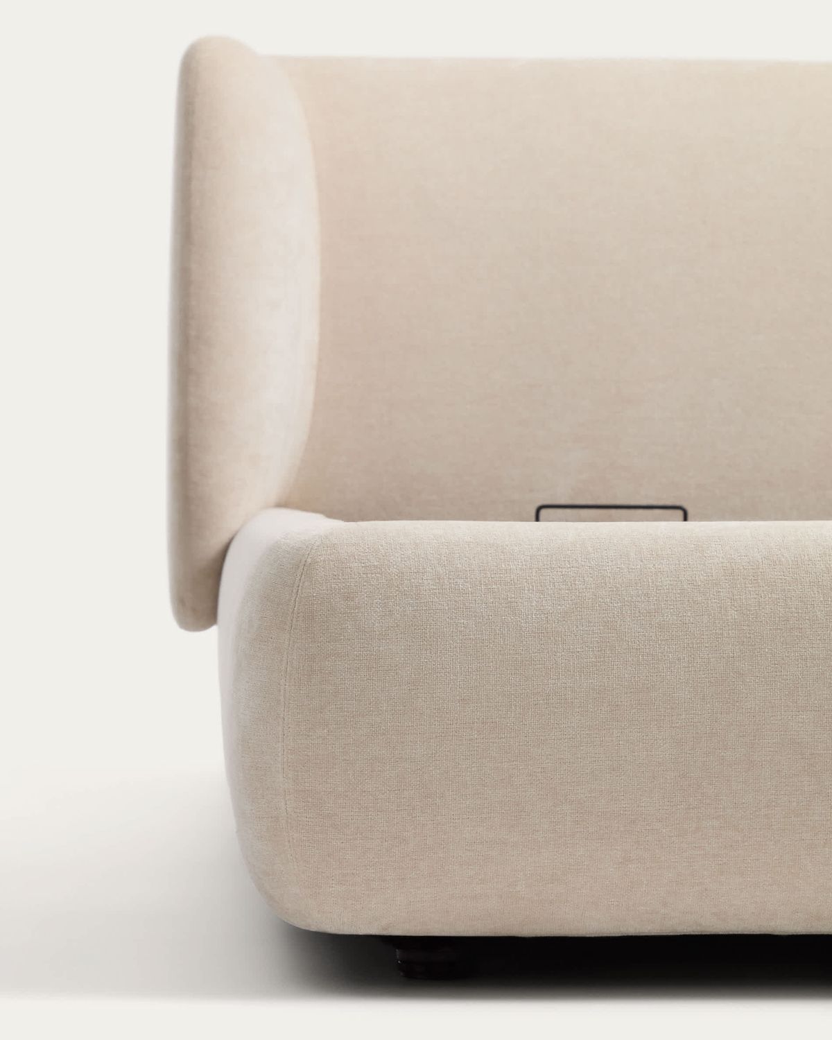 Cama desenfundable con canapé abatible Nerla de chenilla beige para colchón de 160 x 200 cm FSC 100%