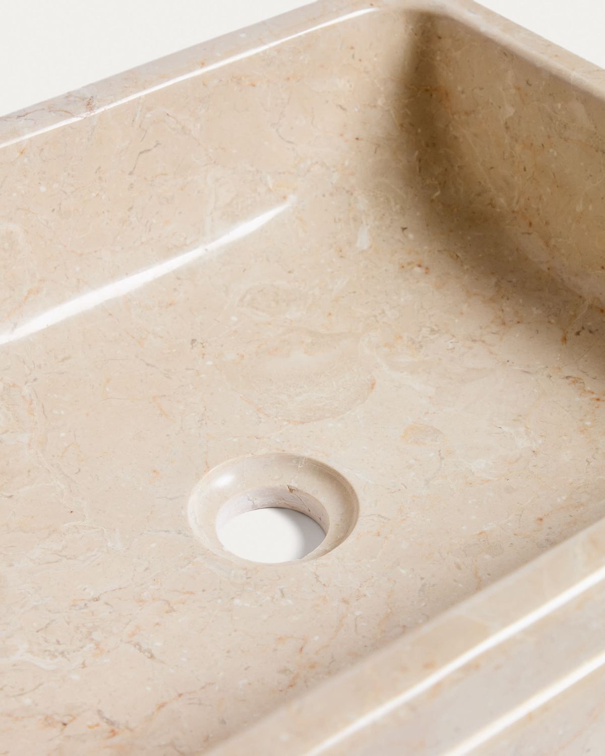 Lavabo encimera Dalven de mármol beige 45 x 35 cm