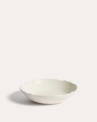 Plato hondo Varla de cerámica beige