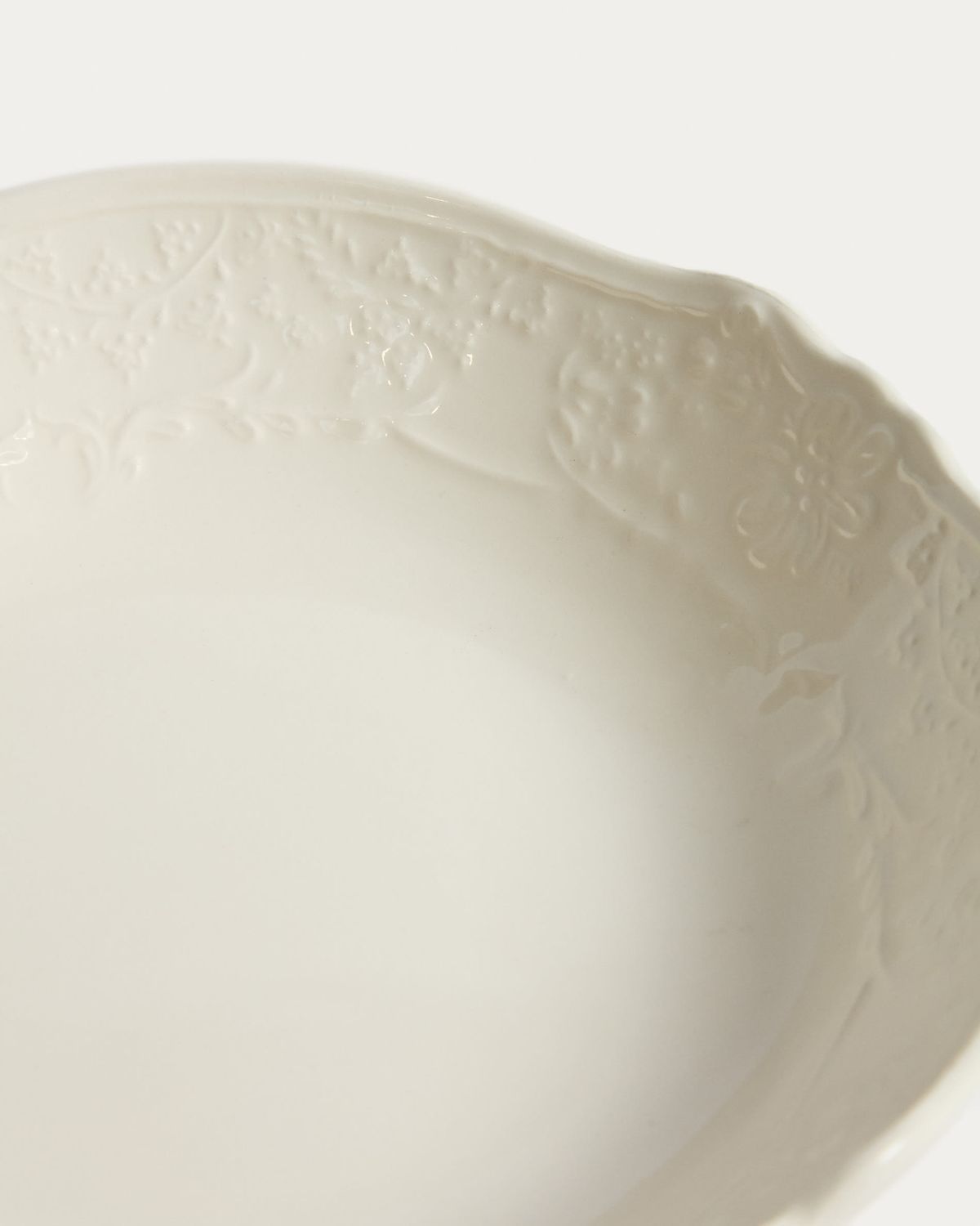 Plato hondo Varla de cerámica beige