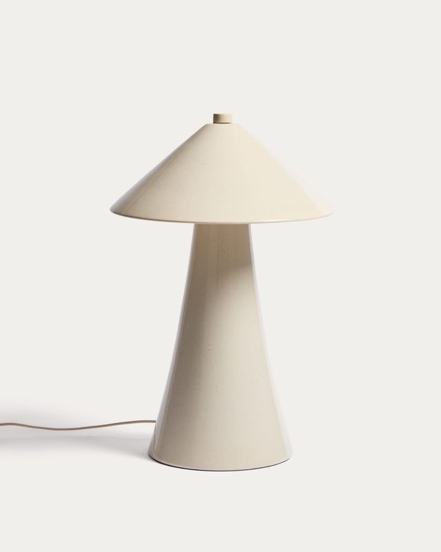 Lámpara de mesa Ceren de cerámica beige 54 cm