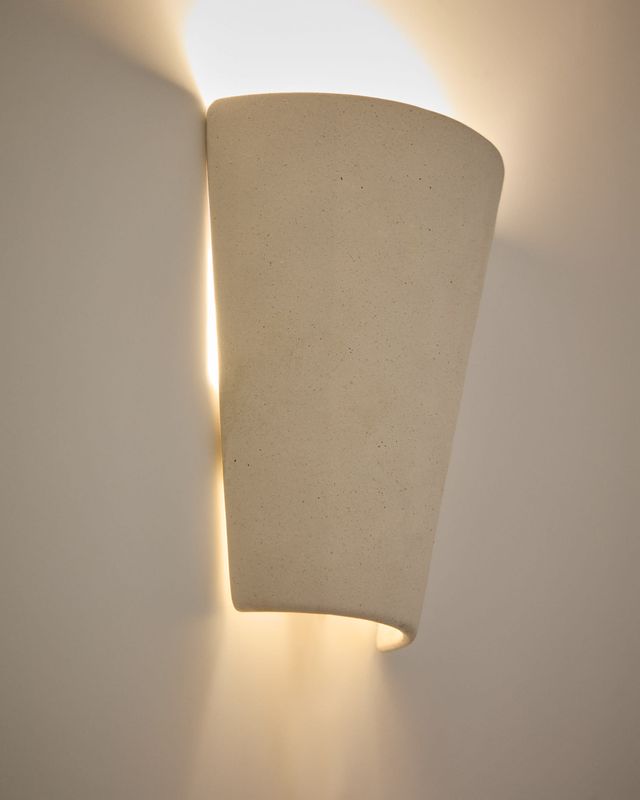 Aplique de pared Ceren de cerámica blanco 13 cm