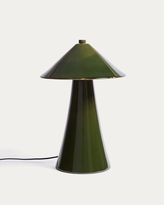 Lámpara de mesa Ceren de cerámica verde 54 cm