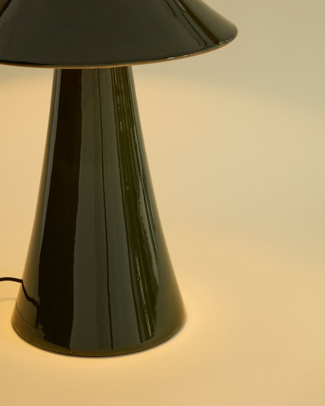 Lámpara de mesa Ceren de cerámica verde 54 cm