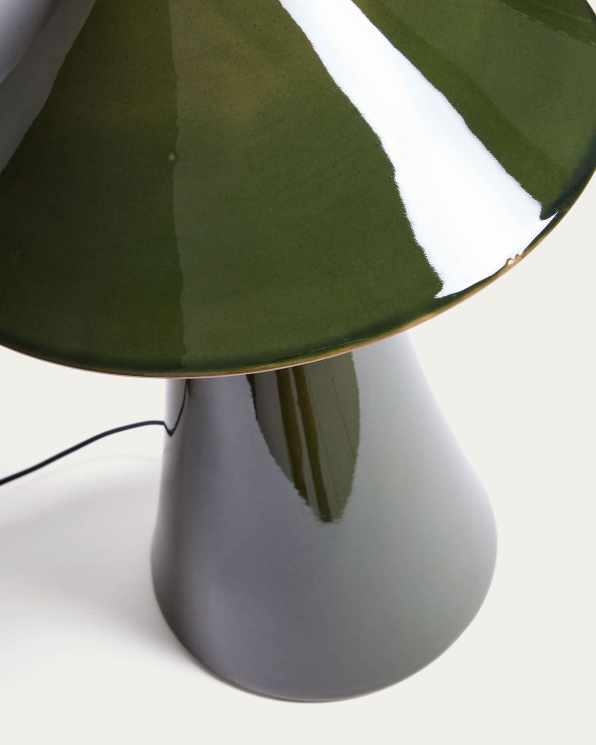 Lámpara de mesa Ceren de cerámica verde 54 cm