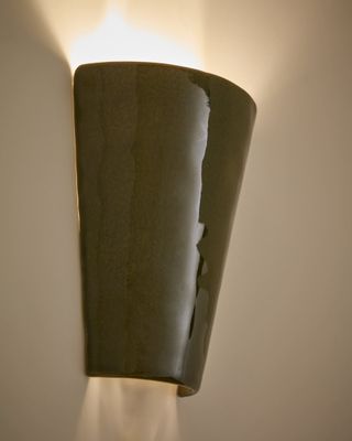Aplique de pared Ceren de cerámica verde 13 cm