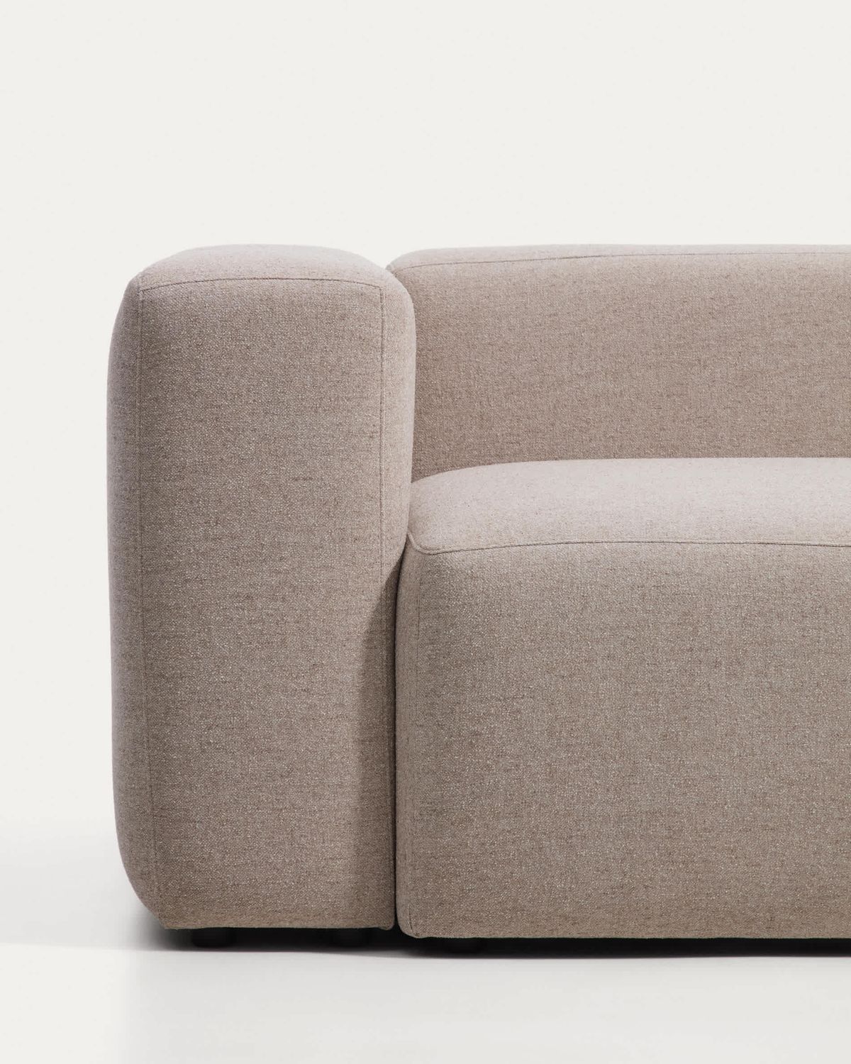 Sofá rinconero Blok 5 plazas con terminal derecho de chenilla beige 320 x 255 cm FSC Mix Credit
