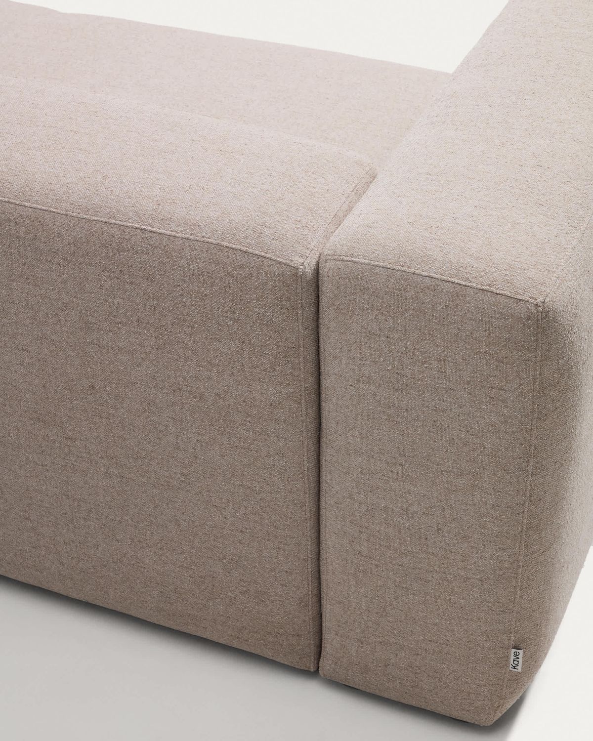 Sofá rinconero Blok 5 plazas con terminal derecho de chenilla beige 320 x 255 cm FSC Mix Credit