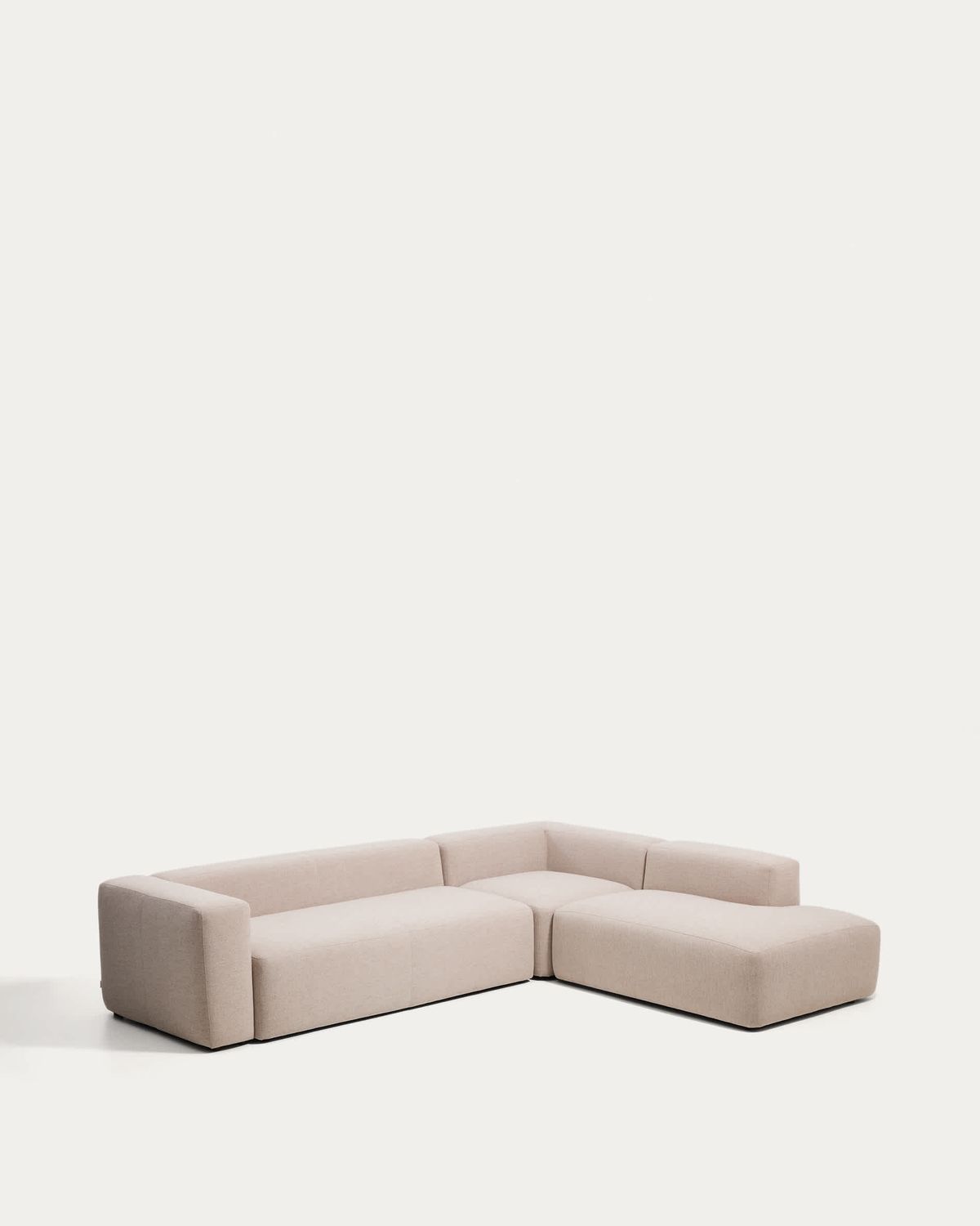 Sofá rinconero Blok 5 plazas con terminal derecho de chenilla beige 320 x 255 cm FSC Mix Credit