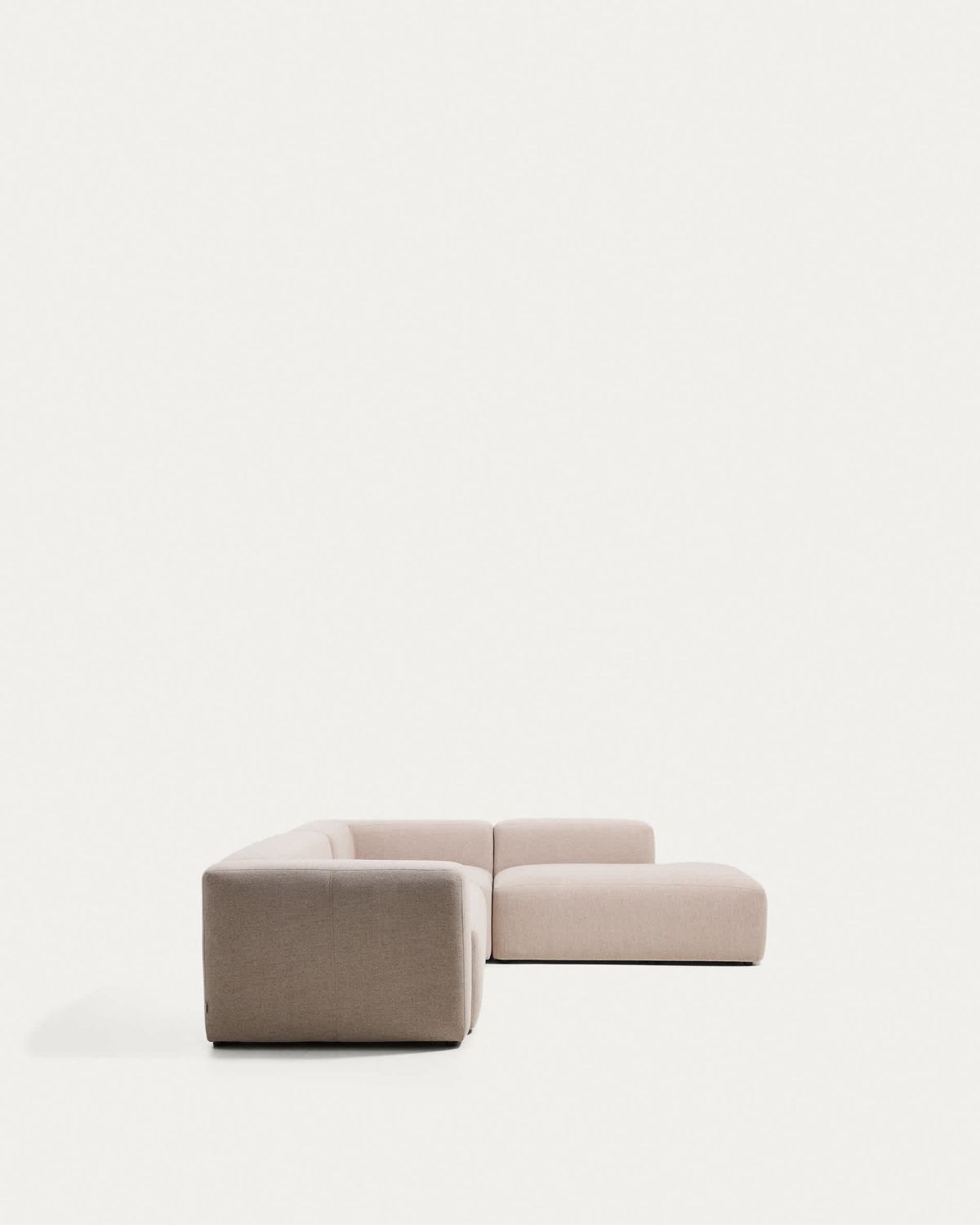 Sofá rinconero Blok 5 plazas con terminal derecho de chenilla beige 320 x 255 cm FSC Mix Credit