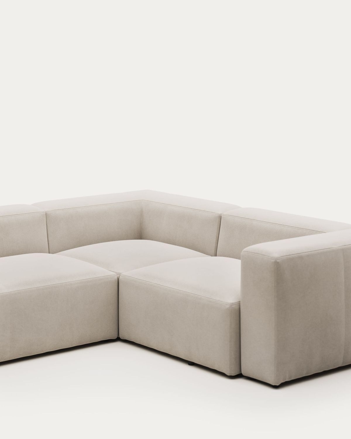 Sofá rinconero Blok 4 plazas retardante de fuego de chenilla blanco 320 x 230 cm / 230 x 320 cm