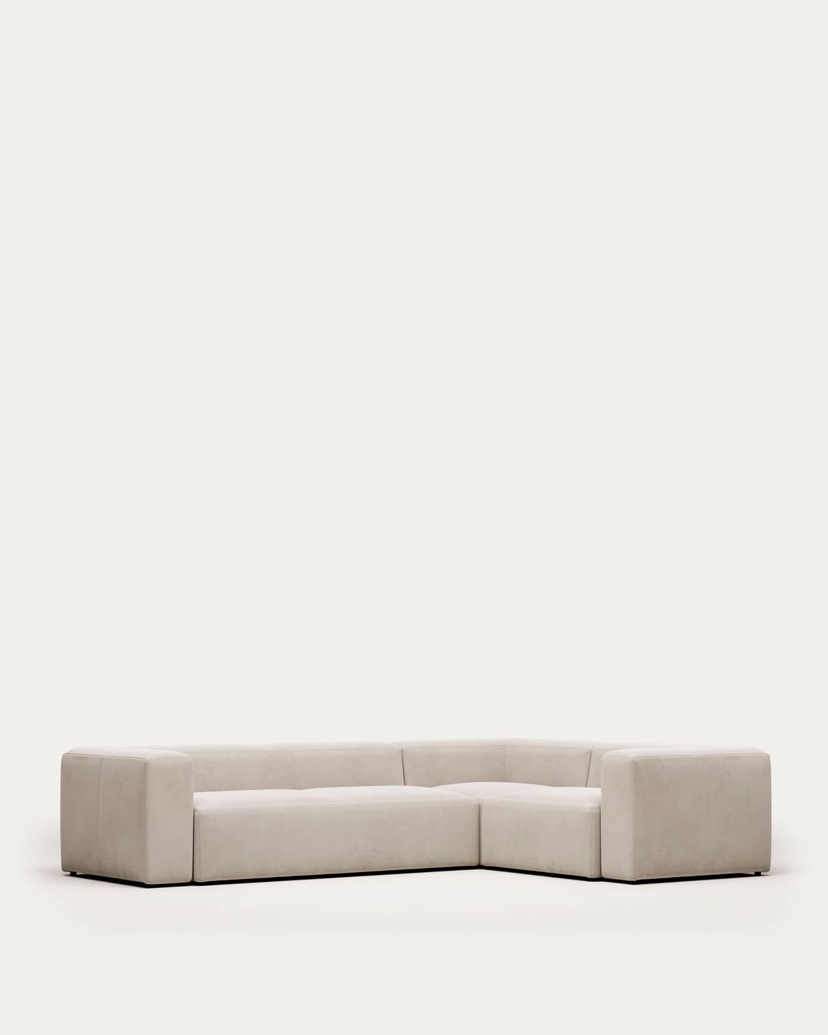 Sofá rinconero Blok 4 plazas retardante de fuego de chenilla blanco 320 x 230 cm / 230 x 320 cm