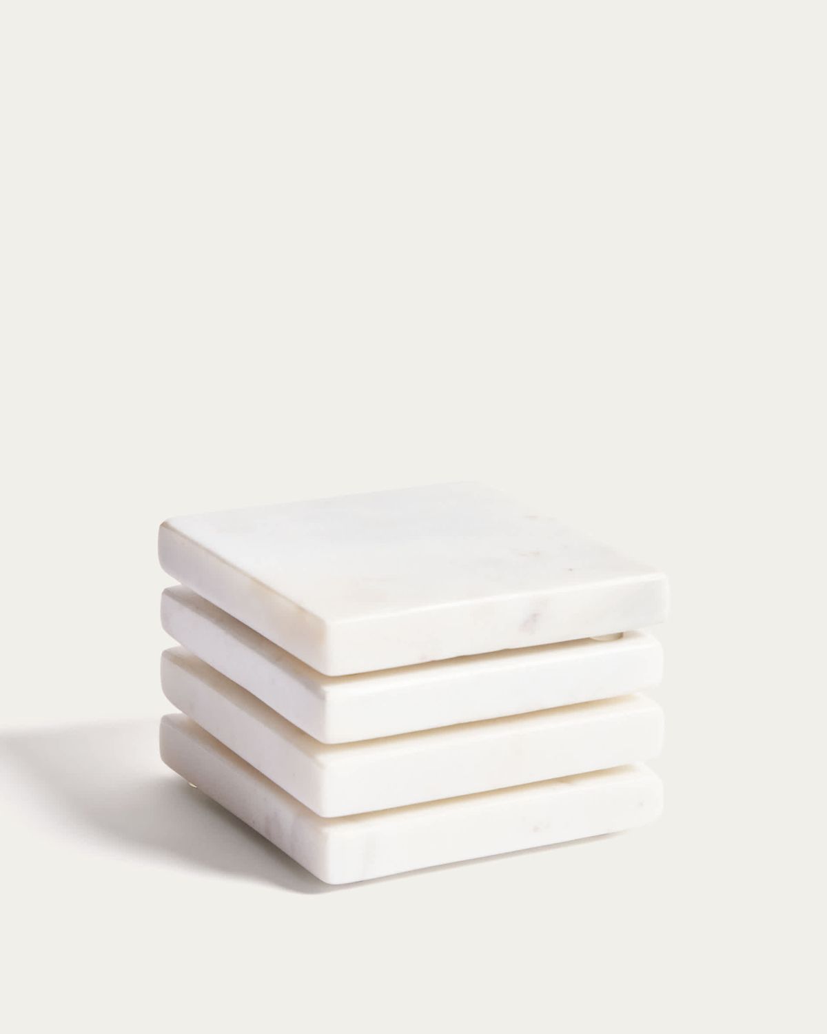 Set Coreni de 4 posavasos de mármol blanco