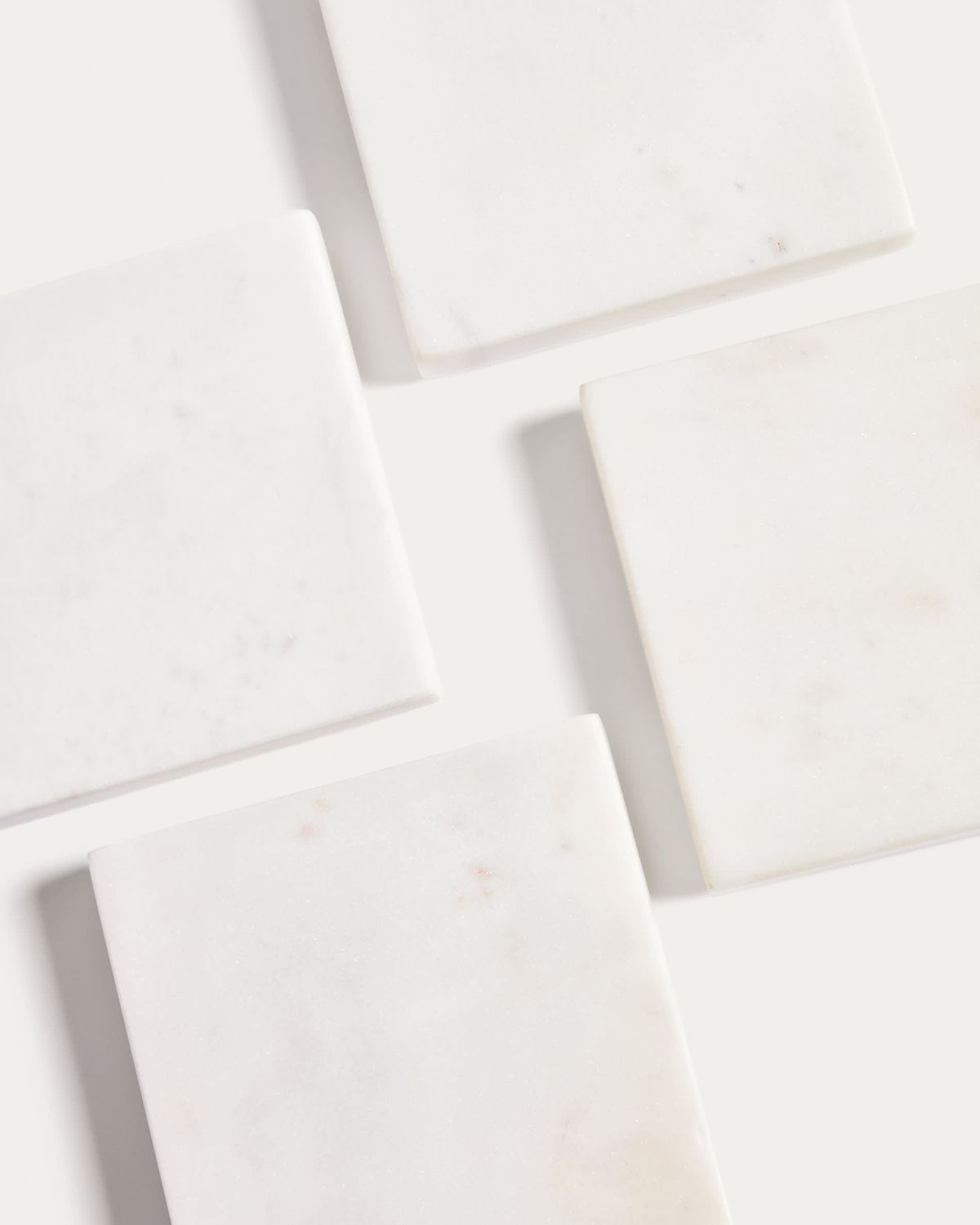 Set Coreni de 4 posavasos de mármol blanco