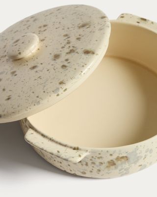 Fuente para horno Convia de cerámica blanco y marrón 1 l