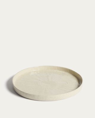 Plato plano Daner de cerámica color crudo