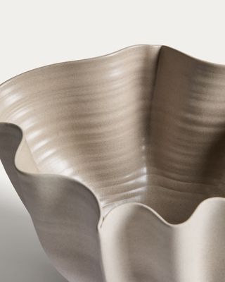 Centro de mesa Nilea de cerámica gris 38 x 28 cm