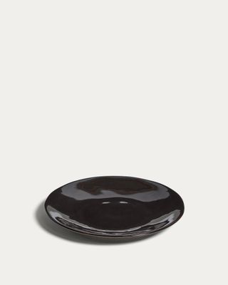 Plato de postre Aderno de cerámica marrón oscuro Plato de postre Aderno de cerámica marrón oscuro
