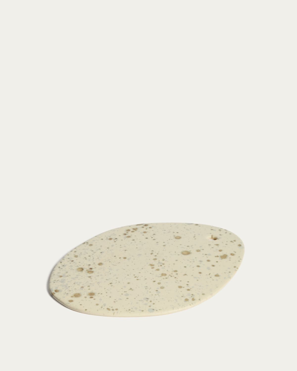 Tabla de servir Convia de cerámica blanco y marrón 26 x 36,5 cm