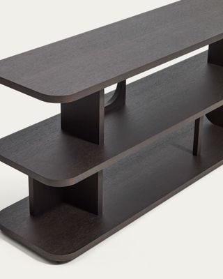 Estantería Aduma de chapa de roble con acabado ebonizado FSC 100% 160 x 65 cm