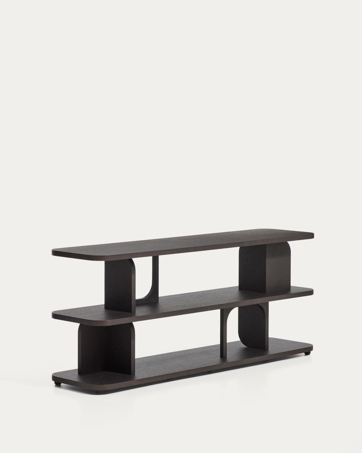 Estantería Aduma de chapa de roble con acabado ebonizado FSC 100% 160 x 65 cm