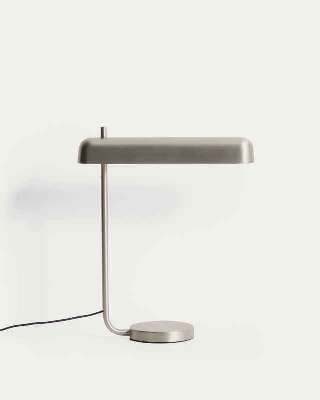 Lámpara de mesa Nelaia con acabado gris
