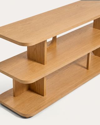 Estantería Aduma de chapa de roble con acabado tono natural FSC 100% 160 x 65 cm
