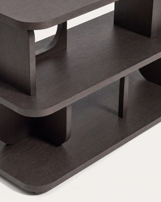 Estantería Aduma de chapa de roble con acabado ebonizado FSC 100% 100 x 65 cm