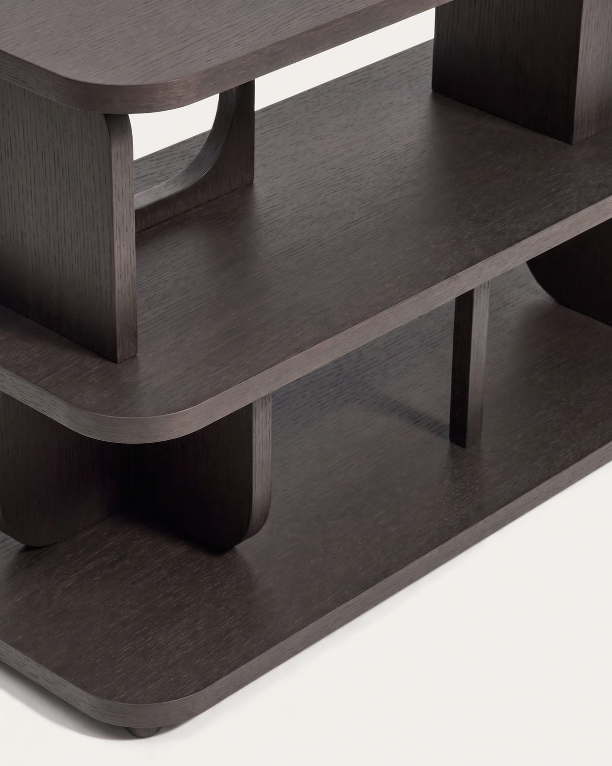 Estantería Aduma de chapa de roble con acabado ebonizado FSC 100% 100 x 65 cm