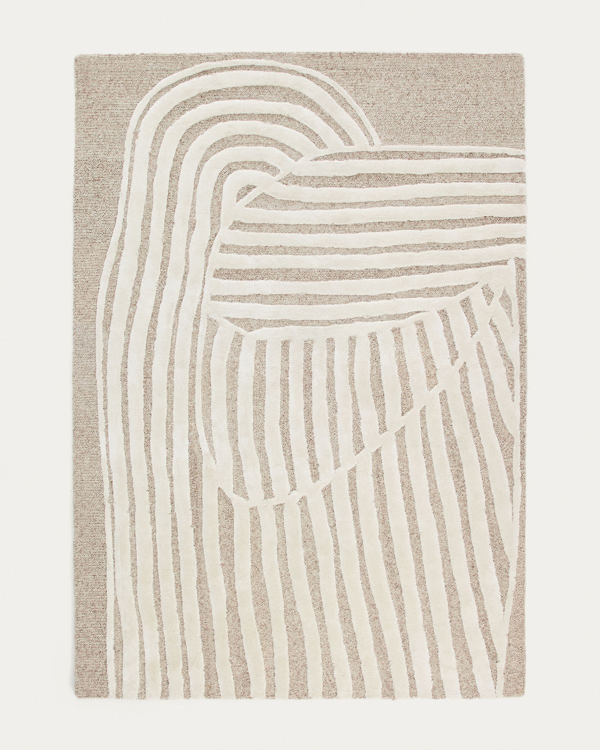 Alfombra Colire de lana y viscosa beige 200 x 300 cm