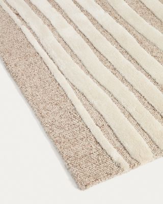 Alfombra Colire de lana y viscosa beige 200 x 300 cm