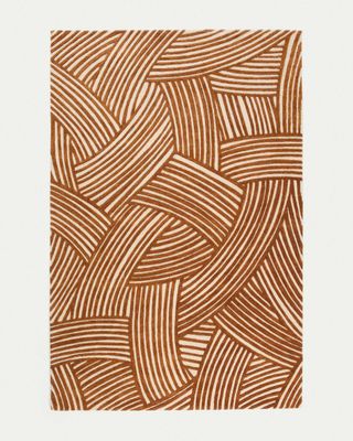 Alfombra Poreni de lana jacquard a contraste beige 200 x 300 cm Alfombra Poreni de lana jacquard a contraste beige 200 x 300 cm
