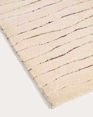 Alfombra Loram de efecto pelo beige 160 x 230 cm