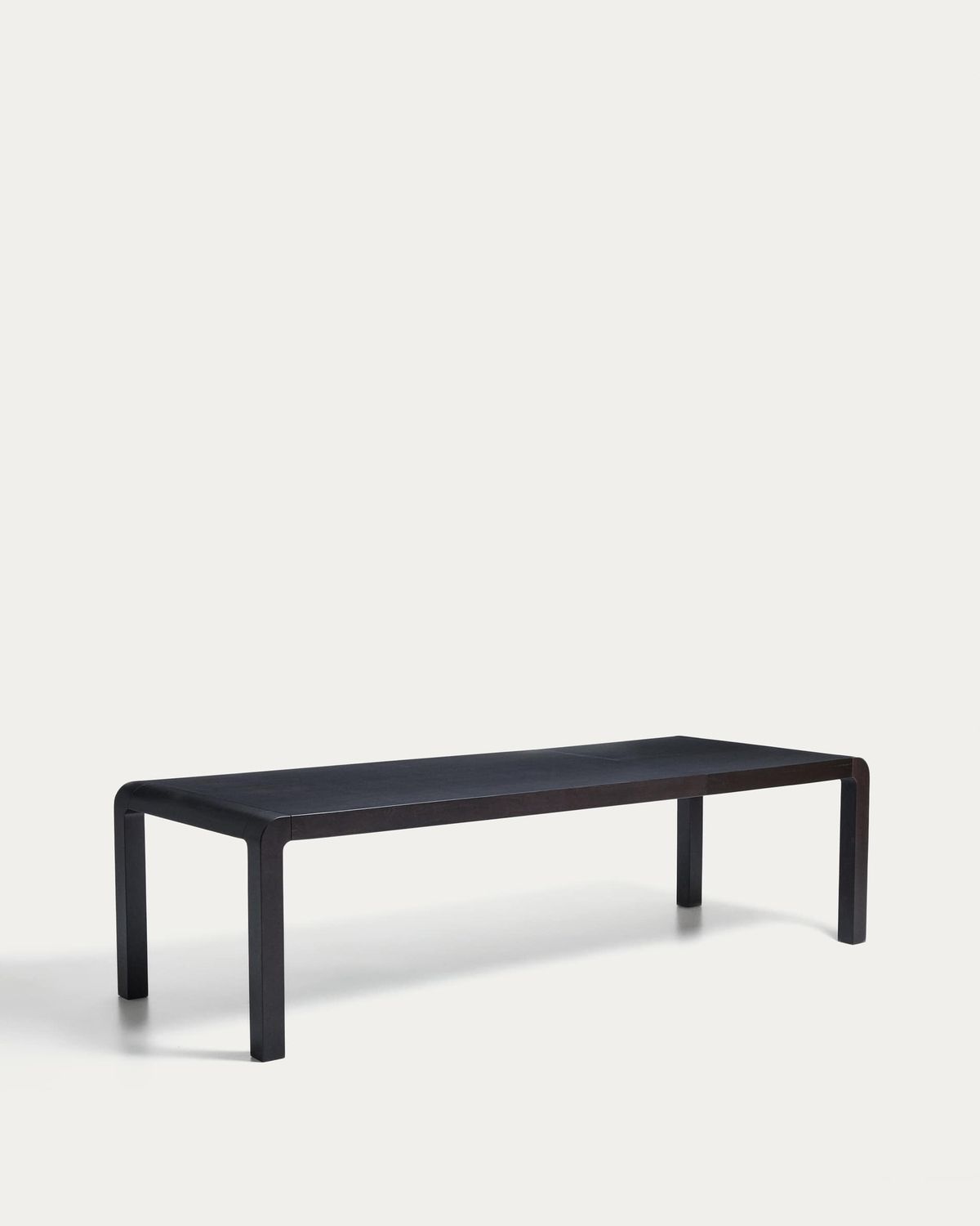 Mesa extensible Erisia de madera maciza de roble con acabado ebonizado 200 (280) x 100 cm FSC 100%