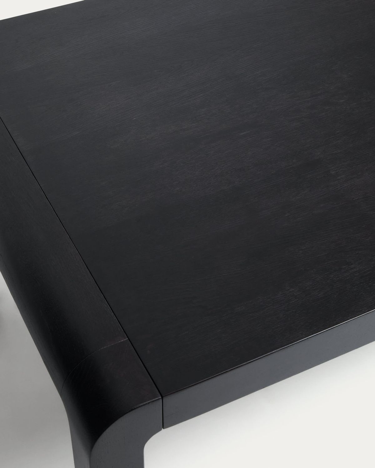 Mesa extensible Erisia de madera maciza de roble con acabado ebonizado 200 (280) x 100 cm FSC 100%