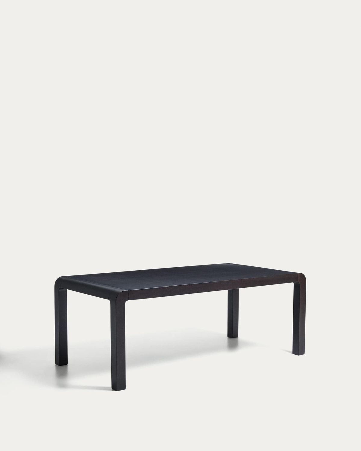Mesa extensible Erisia de madera maciza de roble con acabado ebonizado 200 (280) x 100 cm FSC 100%