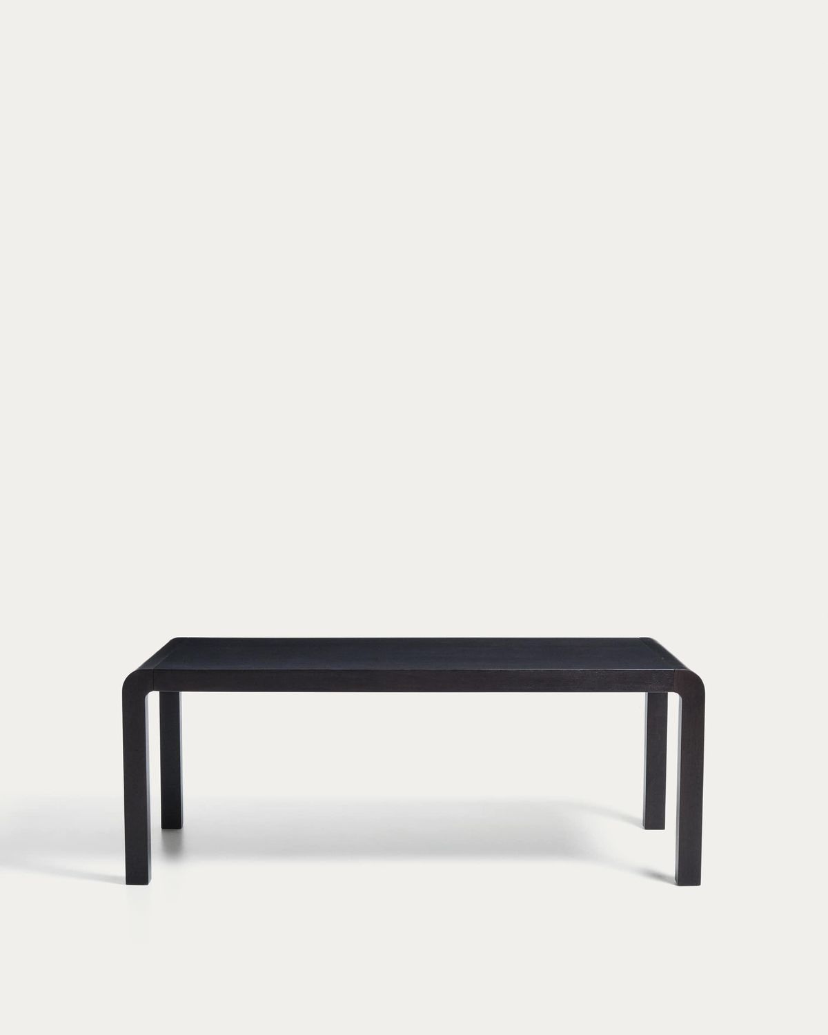 Mesa extensible Erisia de madera maciza de roble con acabado ebonizado 200 (280) x 100 cm FSC 100%