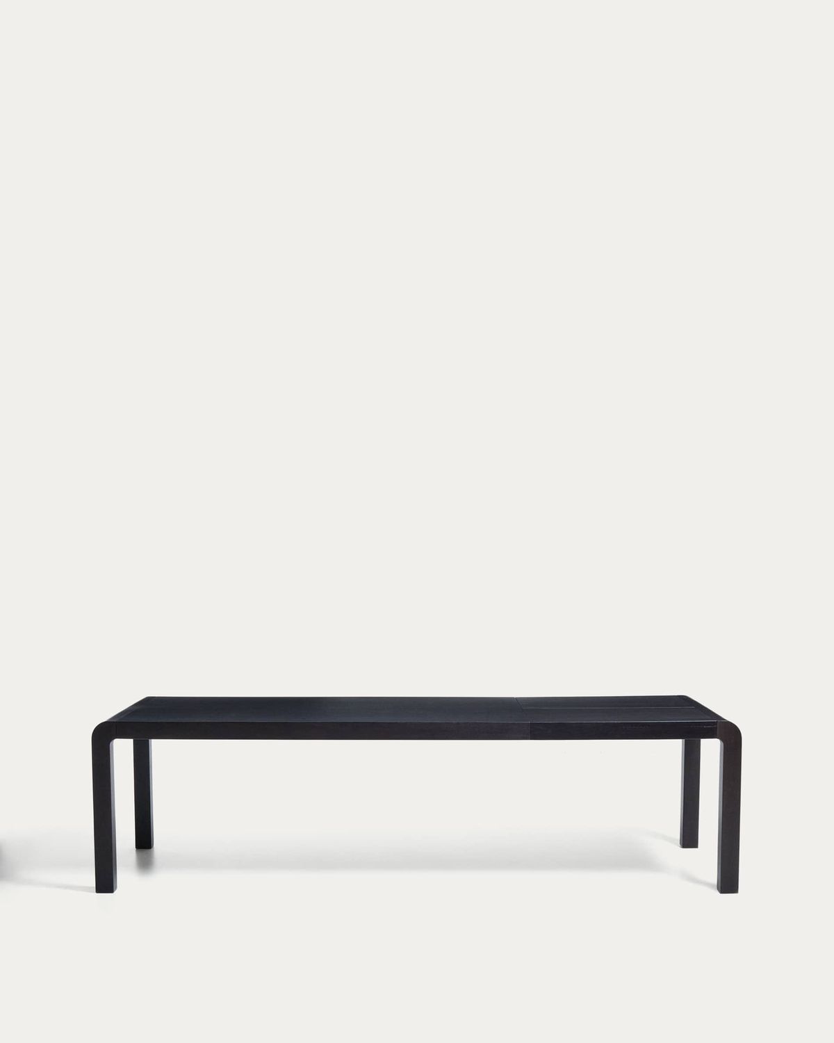 Mesa extensible Erisia de madera maciza de roble con acabado ebonizado 200 (280) x 100 cm FSC 100%