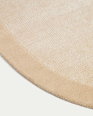 Alfombra Ivena de lana y viscosa beige 160 x 230 cm