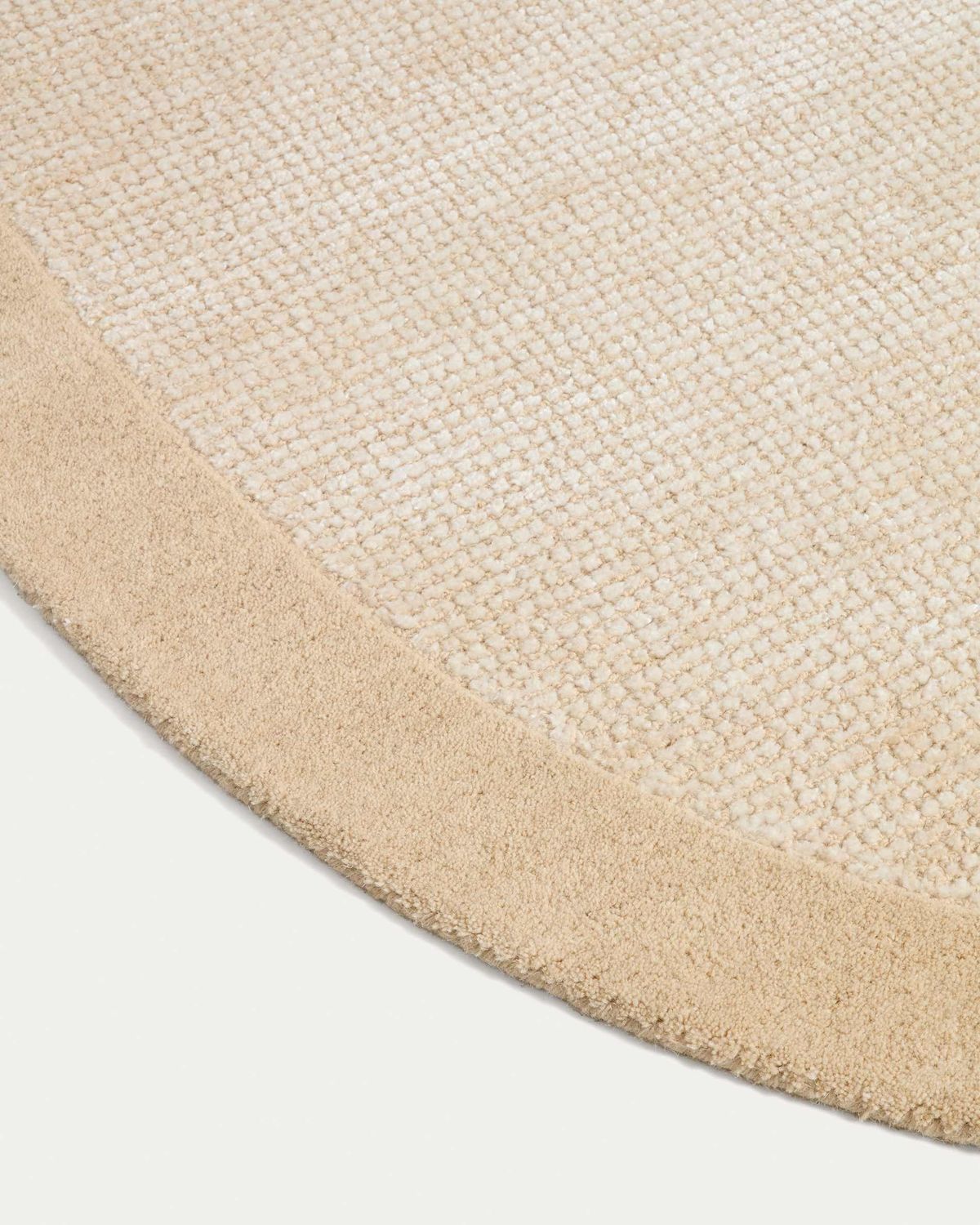 Alfombra Ivena de lana y viscosa beige 160 x 230 cm