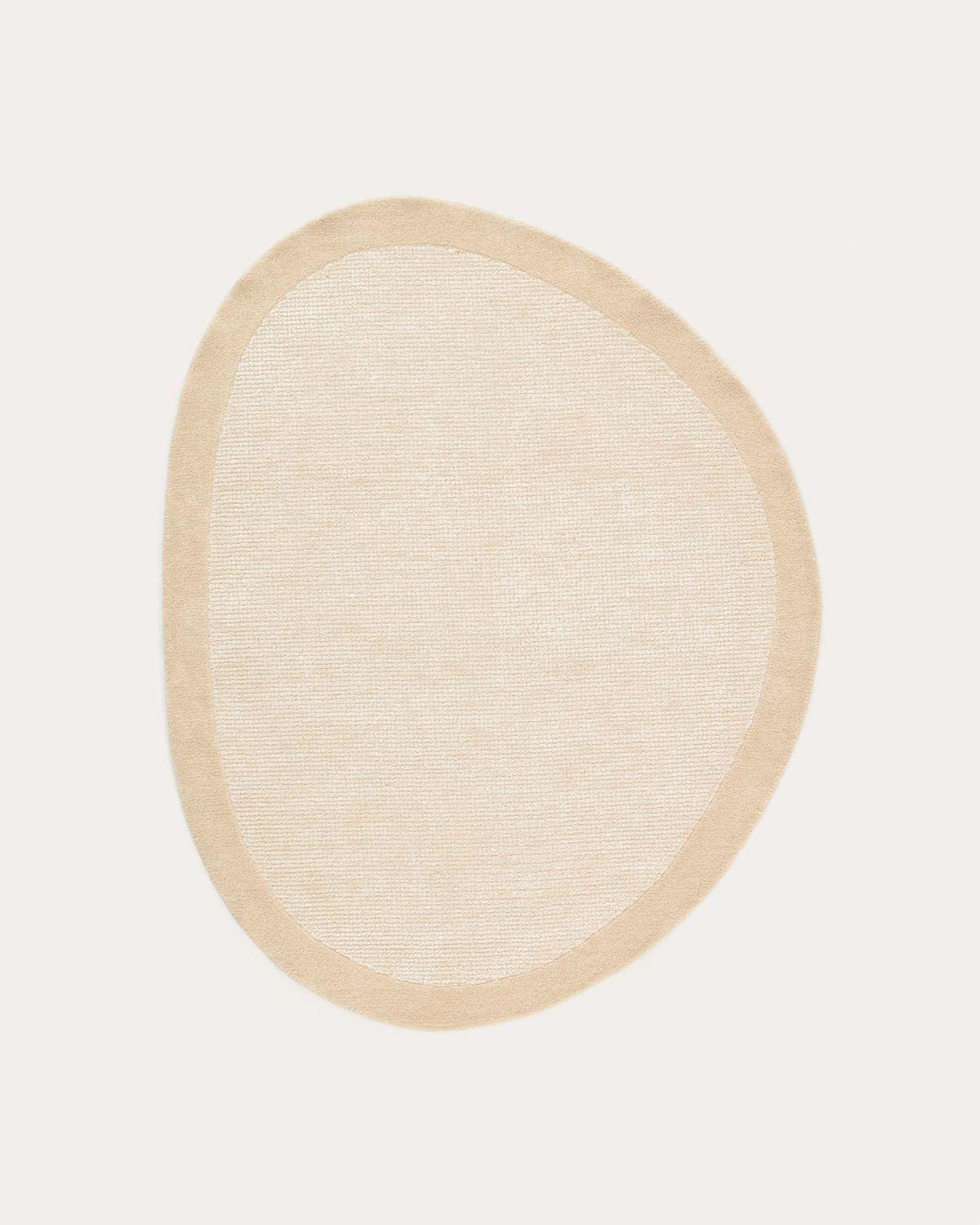 Alfombra Ivena de lana y viscosa beige 160 x 230 cm
