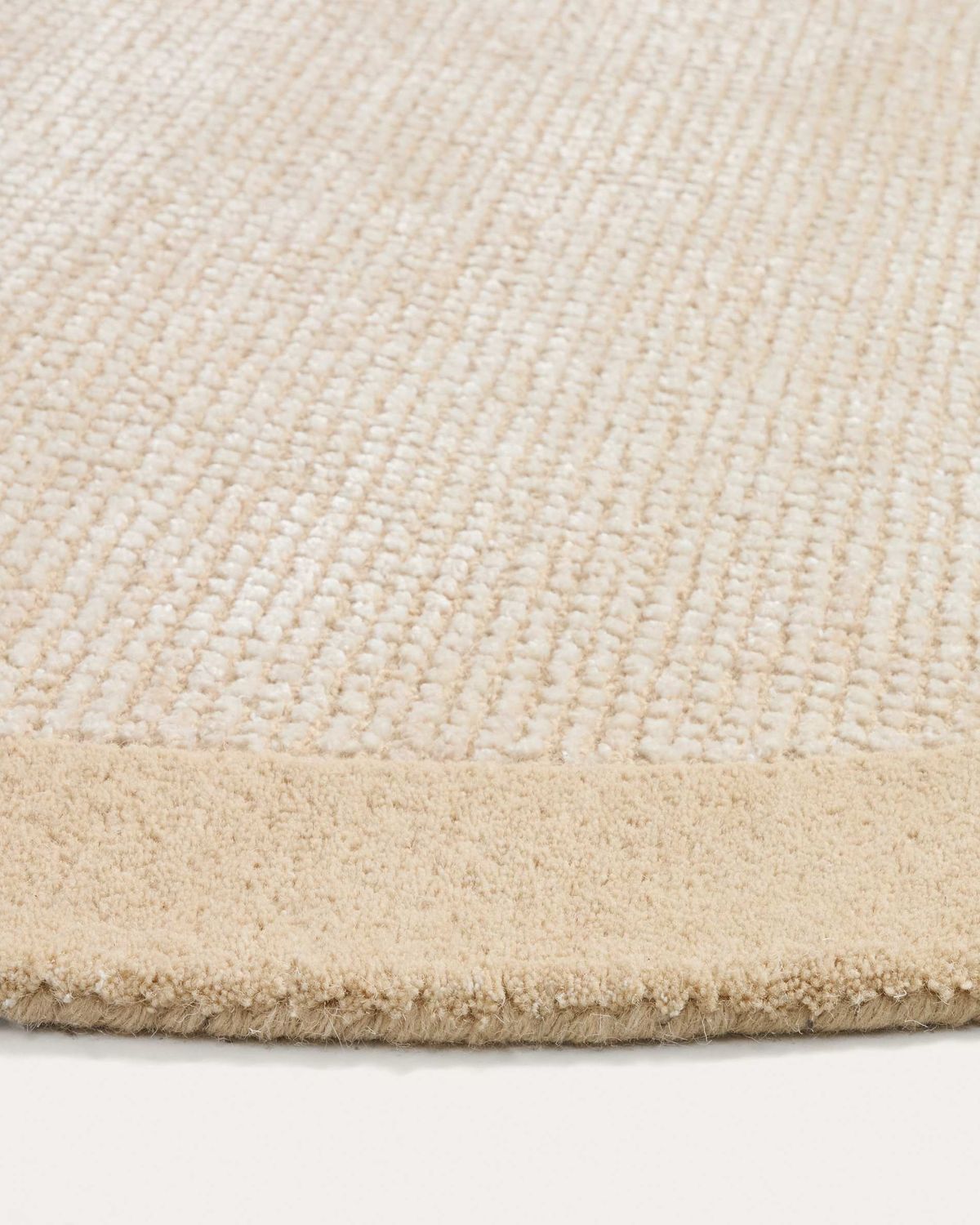 Alfombra Ivena de lana y viscosa beige 160 x 230 cm